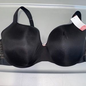 44DDD lightly lined black balconette bra NWT Lane Bryant underwire plus bra